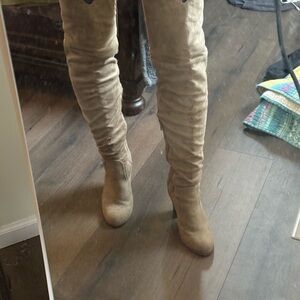 Charlotte Russe Beige Over-the-Knee Boots